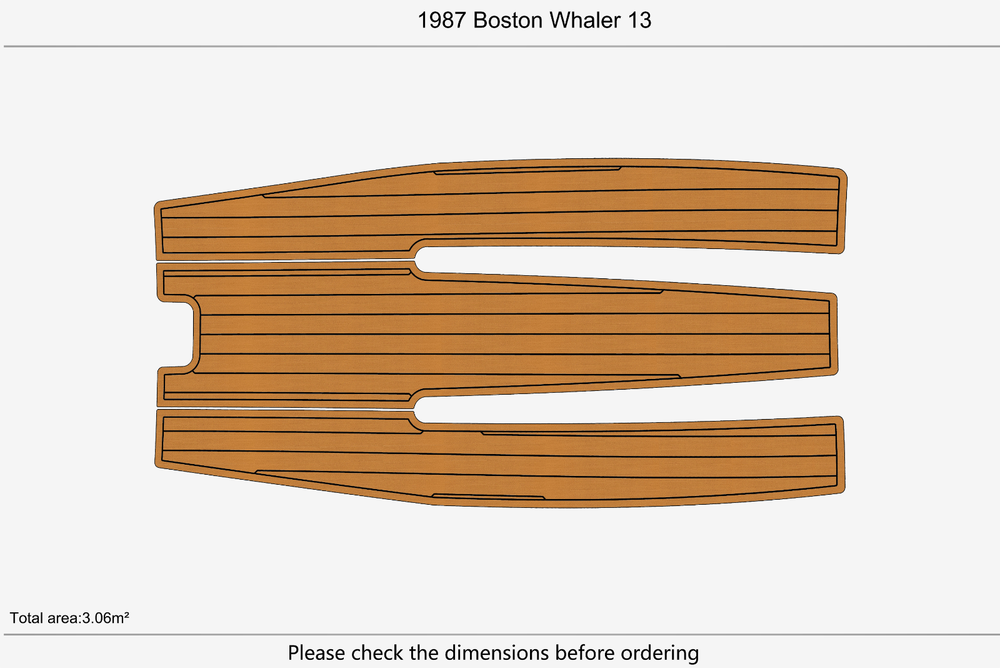 1987 Boston Whaler 13 Anti-slip mat Custom EVA faux teak marine deck flooring
