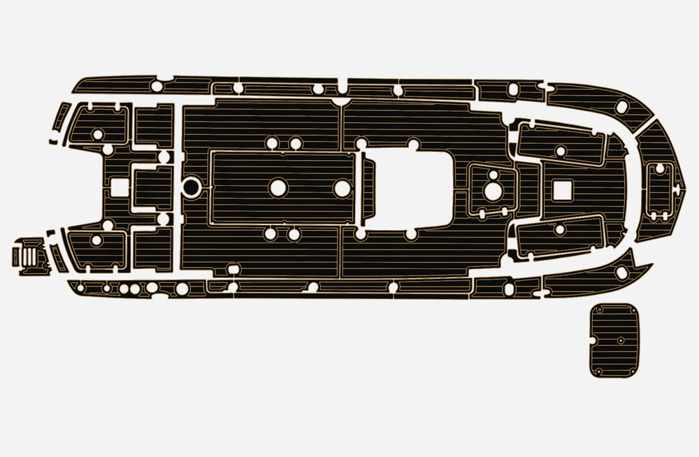 2022-2025 Carolina 24 SKIFF Cockpit Swim platform 1/4" 6mm EVA Teak deck floor