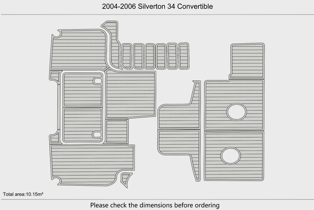 2004-2006 Silverton 34 Convertible Cockpit 1/4"6mm EVA Foam faux mat floor