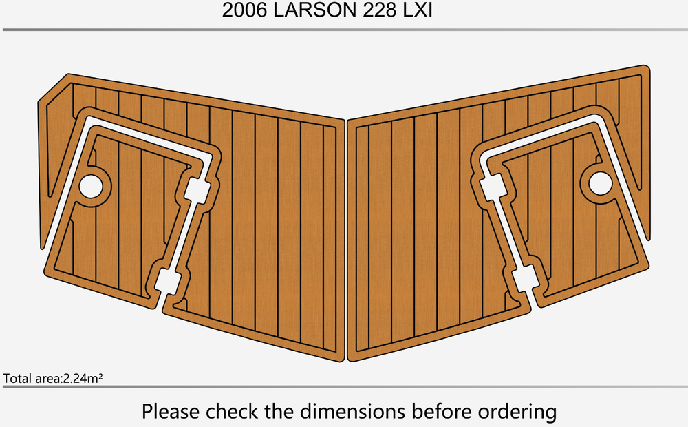 2006 Larson 228 LXI Anti-slip mat Custom EVA faux teak marine flooring