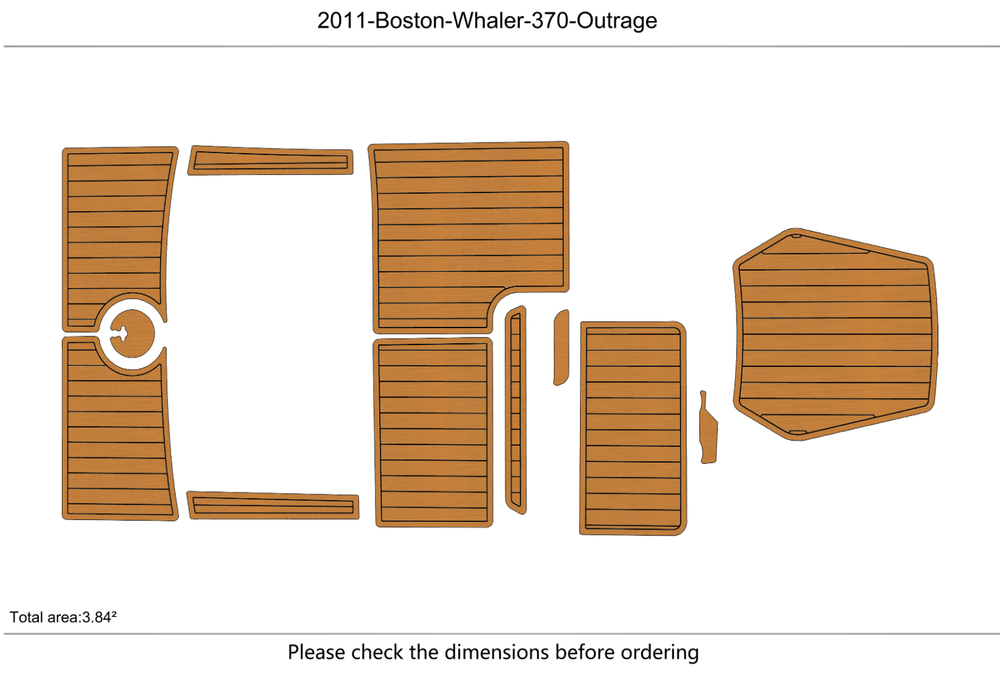 2011-2014 Boston Whaler 370 Outrage Cockpit Swim platform 1/4"6mm EVA faux floor