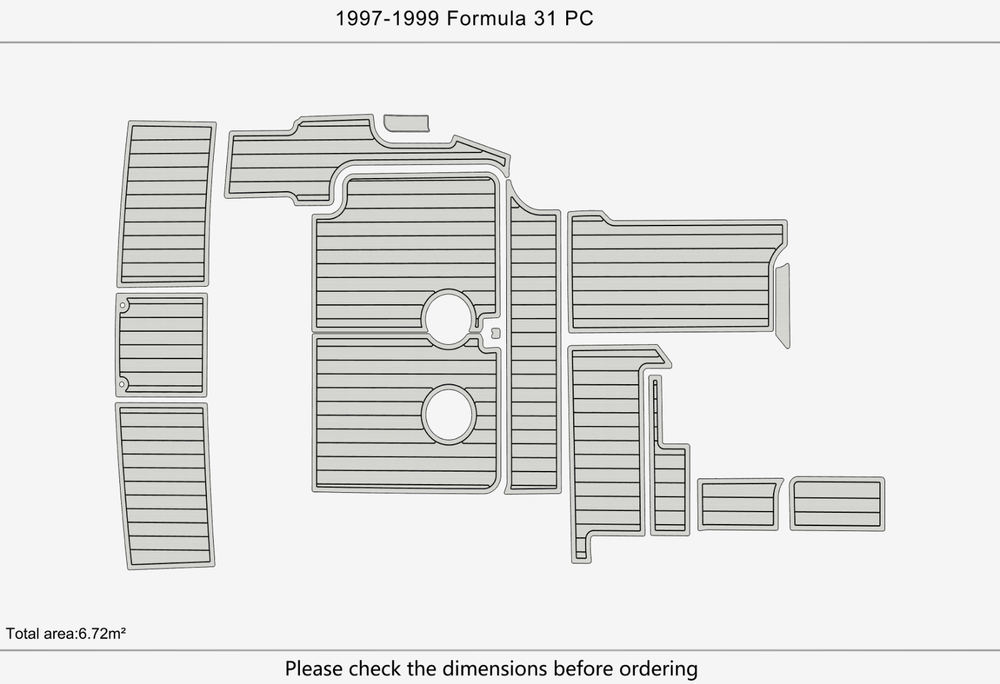 1997-1999 Formula 31 PC Marine teak deck EVA Foam Boat flooring