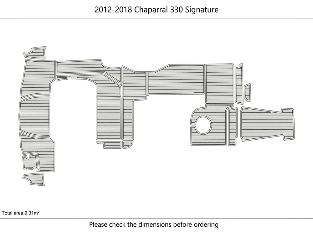 2012 -2018 Chaparral 330 signature Cockpit Swim platform 1/4"6mm EVA floor