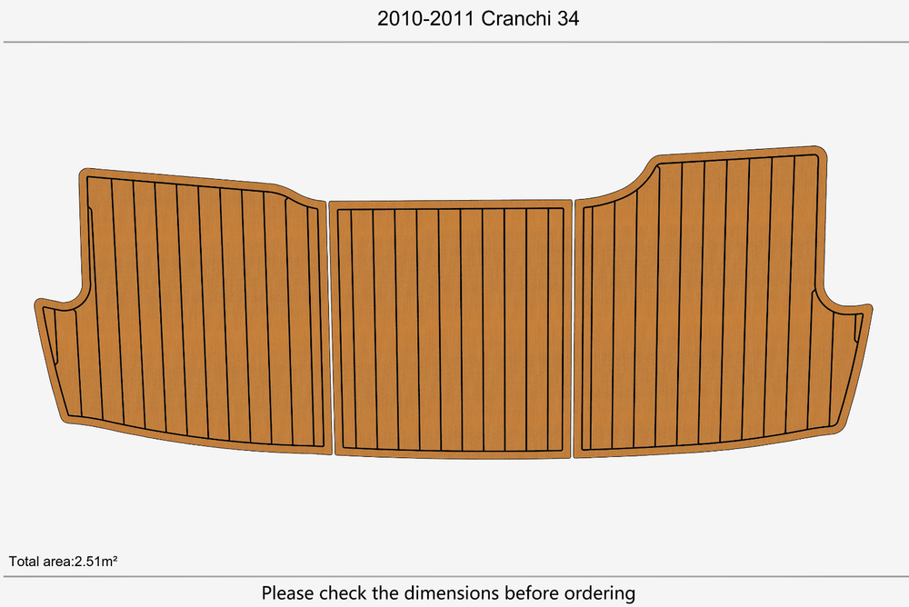 2010-2011 Cranchi 34 Swim platform 1/4" 6mm EVA faux faom teak mat floor