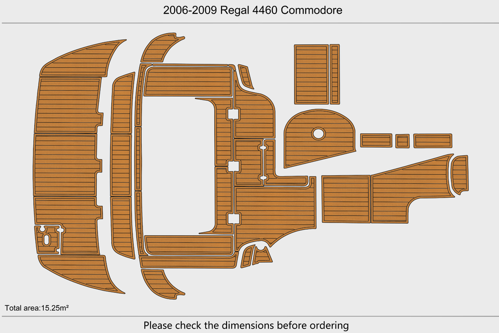2006-2009 Regal 4460 Commodore Cockpit Swim platform 1/4"6mm EVA foam Mat floor