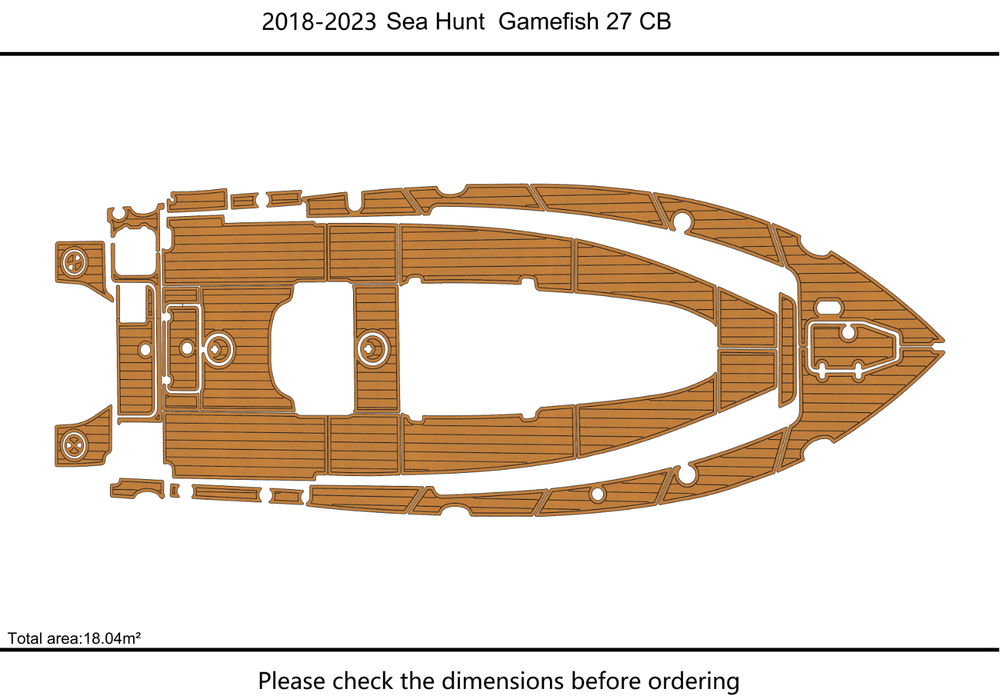 2018-2023 Sea Hunt 27 Game Fish CB Cockpit Swim platform 1/4"6mm EVA Foam floor