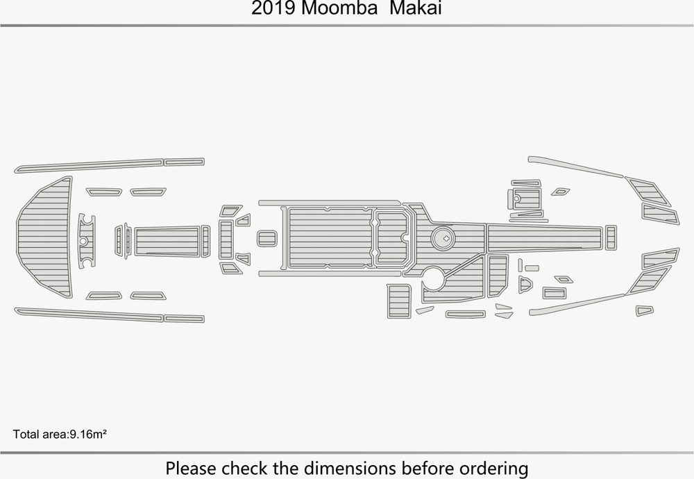 2019 Moomba-Makai Anti-slip mat Custom EVA faux teak marine deck flooring