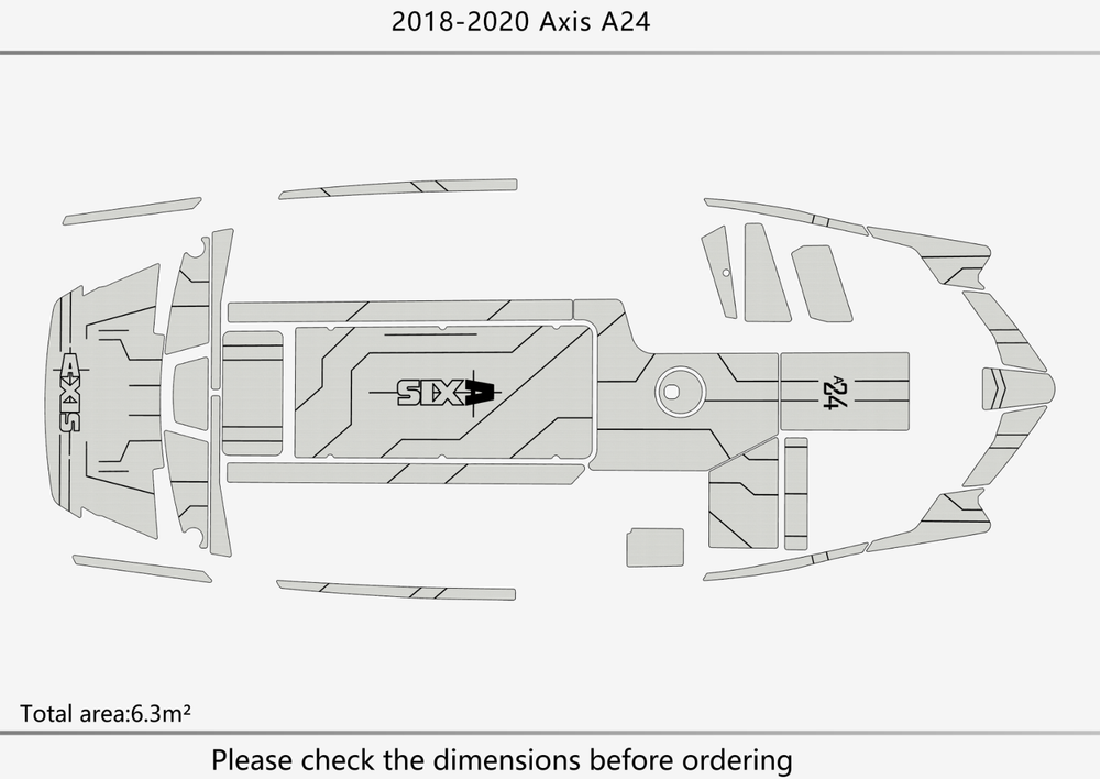 2018-2020 AIXS A24 Cockpit Swim platform 1/4"6mm EVA Foam faux mat floor