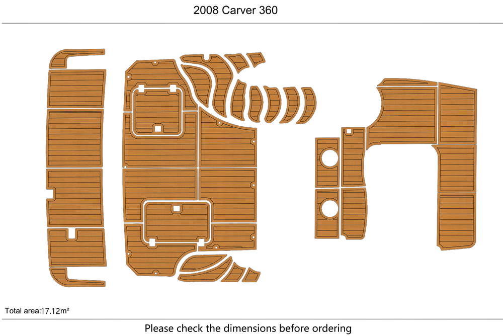2008 Carver 360 Anti-slip mat Custom EVA teak marine deck flooring