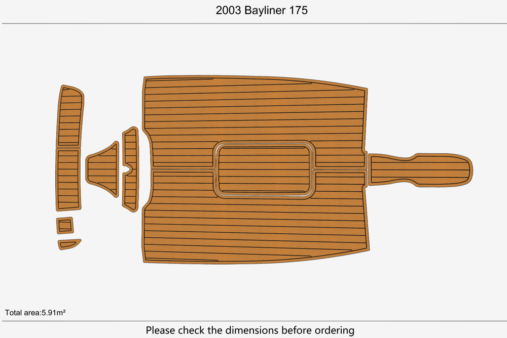 2003 Bayliner 175 Anti-slip mat Custom EVA marine deck flooring
