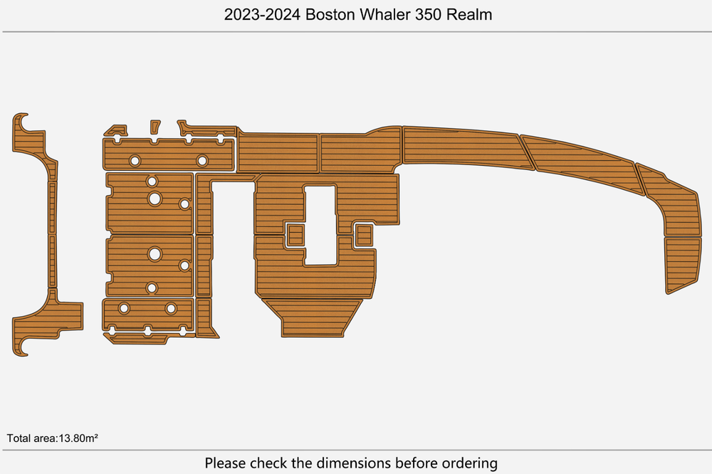 2023-2024 Boston Whaler 350 Realm Anti-slip Custom EVA marine deck flooring
