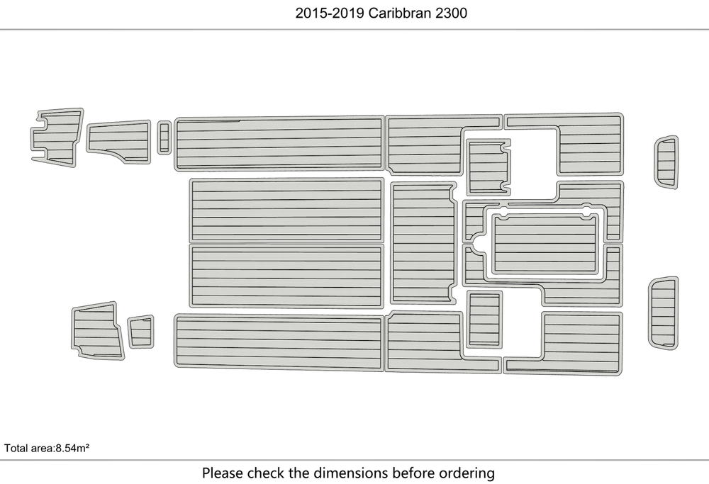 2015-2019 Caribbran 2300 Cockpit Swim platform 1/4"6mm EVA foam faux MAT floor