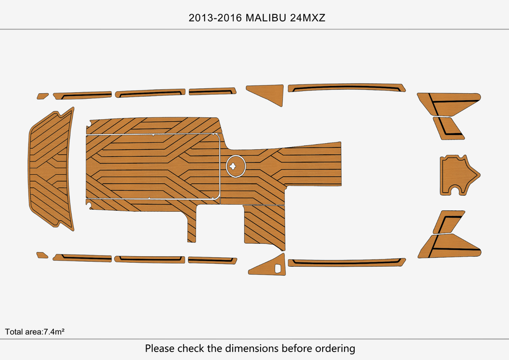 2013-2016 malibu 24 MXZ Cockpit Swim platform bow 1/4"6mm EVA Foam faux floor