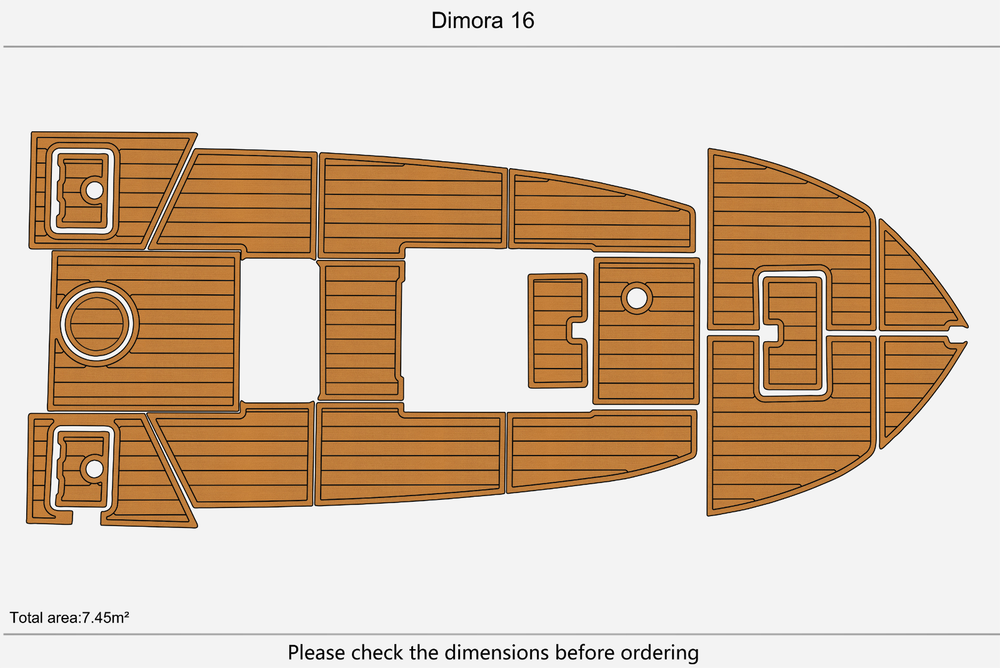 Dimora 16 Cockpit BOW 1/4" 6mm EVA Teak deck floor