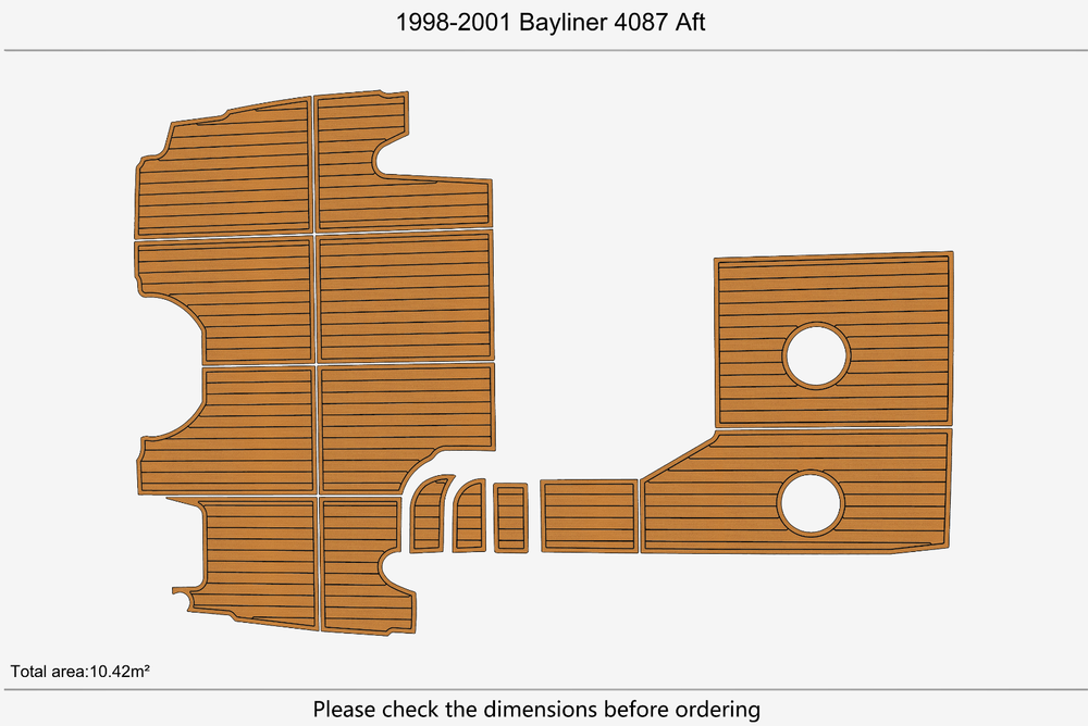1998-2001 Bayliner 4087 Aft Anti-slip mat Custom EVA teak marine deck flooring