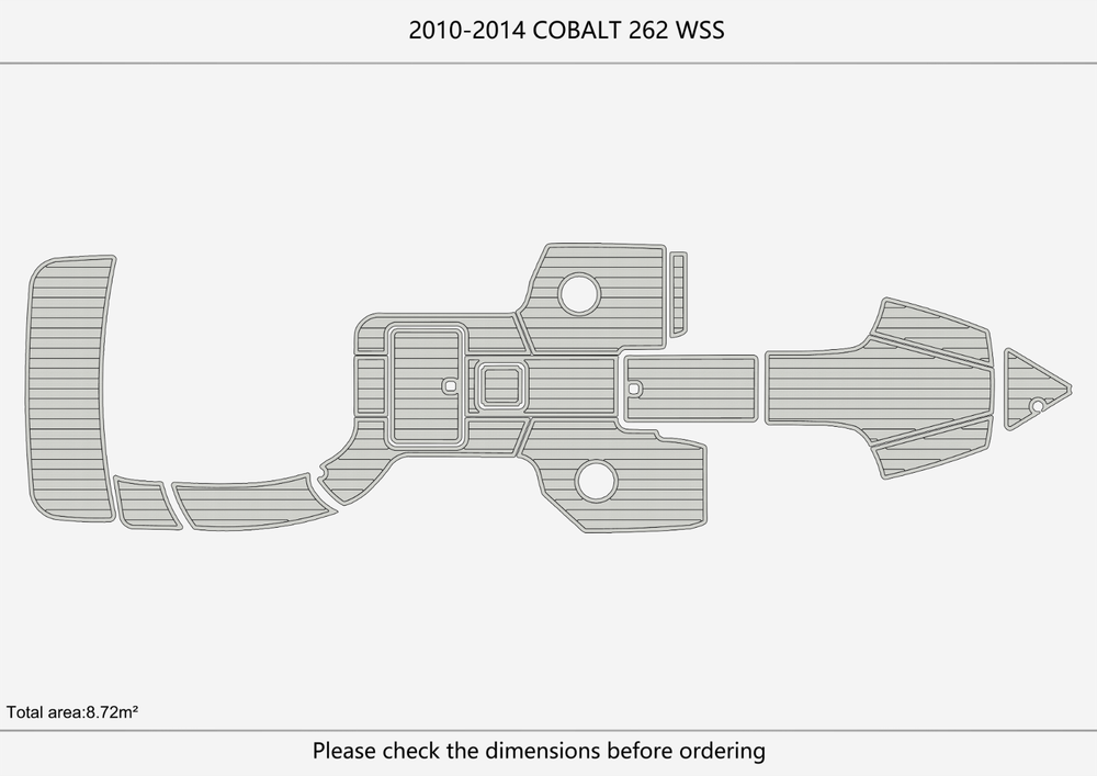 2010-2014 cobalt 262 WSS Cockpit Swim platform bow 1/4"6mm EVA foam faux floor