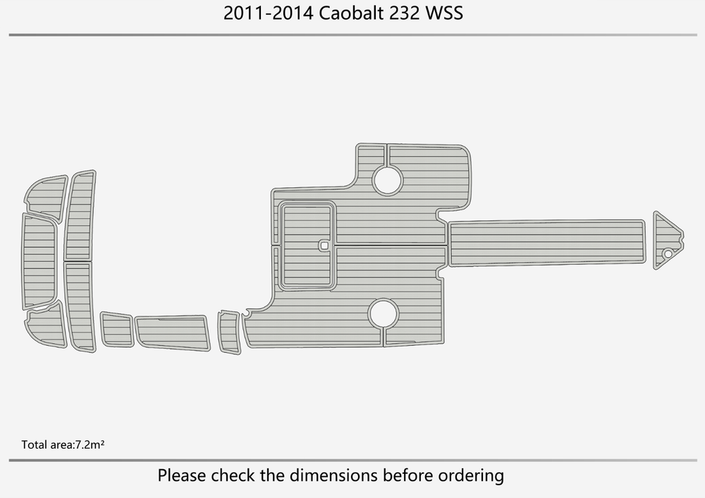 2011-2014 Cobalt 232 WSS Cockpit Swim platform 1/4"6mm EVA foam faux mat floor