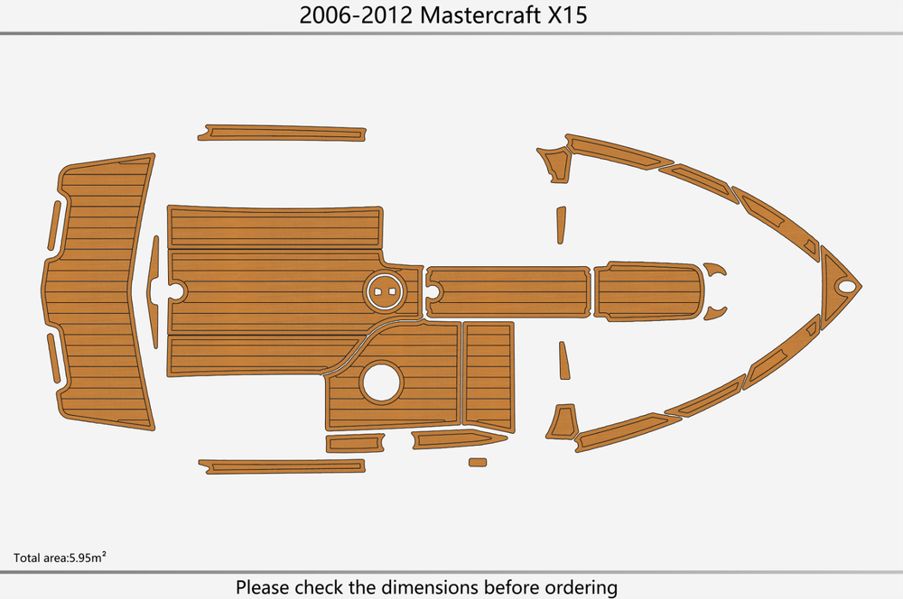 2006-2012 Mastercraft X15 Cockpit Swim platform 1/4"6mm EVA foam faux mat floor