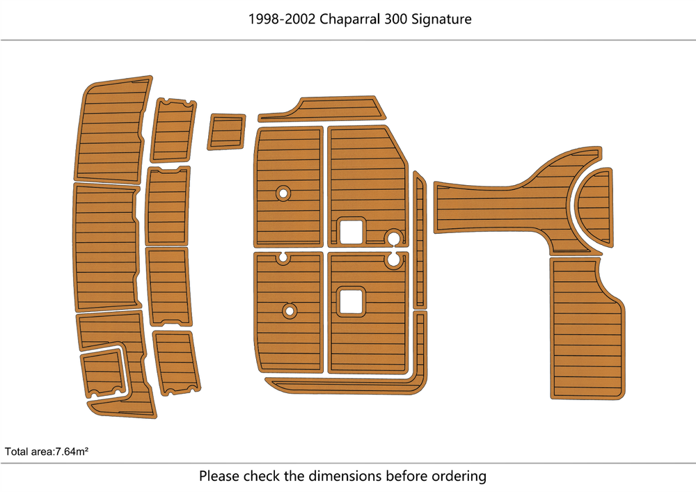 1998-2002 Chaparral 300 Signature Cockpit Swim platform 1/4"6mm EVA foam floor