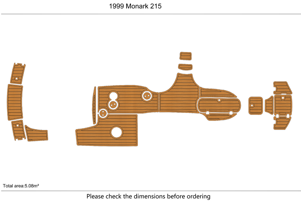 1999-2002 Monark 215 Cockpit Swim platform 1/4"6mm EVA Faux foam Teak Mat floor