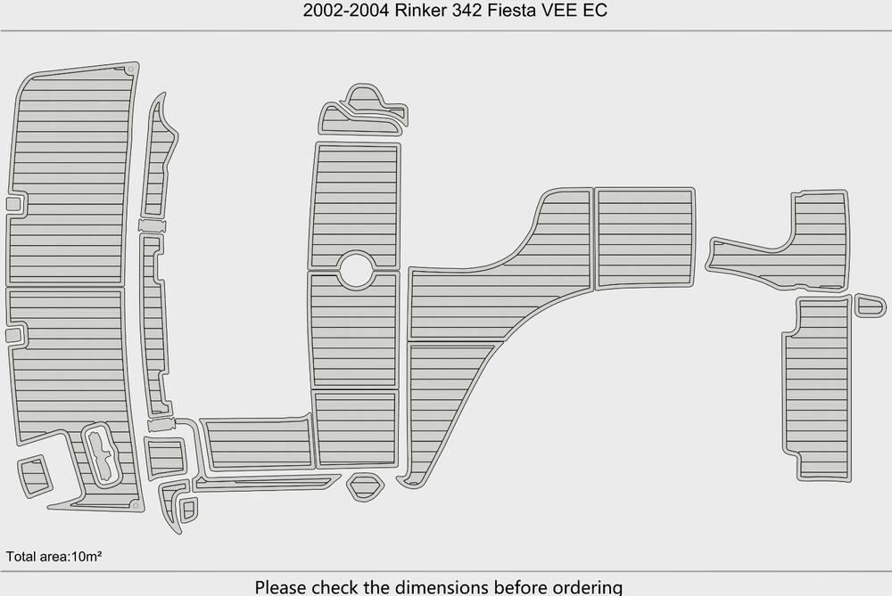 2002-2004 Rinker 342 Fiesta VEE EC Cockpit Swim platform 1/4"6mm EVA foam floor