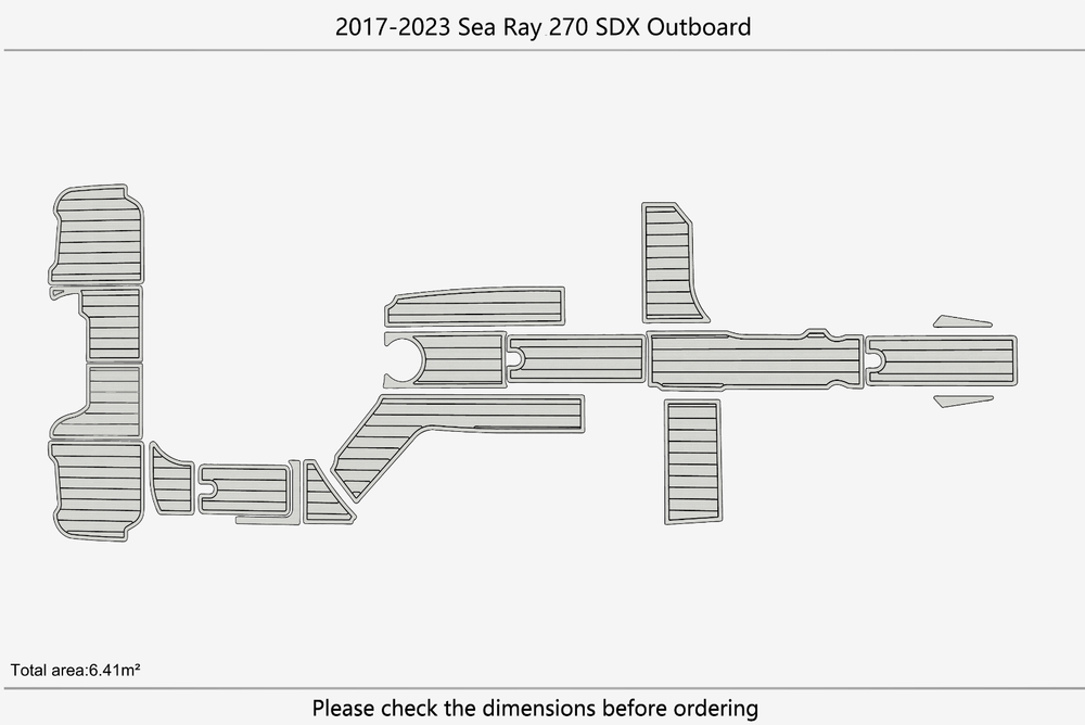 2015-2017 Sea Ray 270 sundeck Outboard Marine teak deck EVA Foam Boat flooring