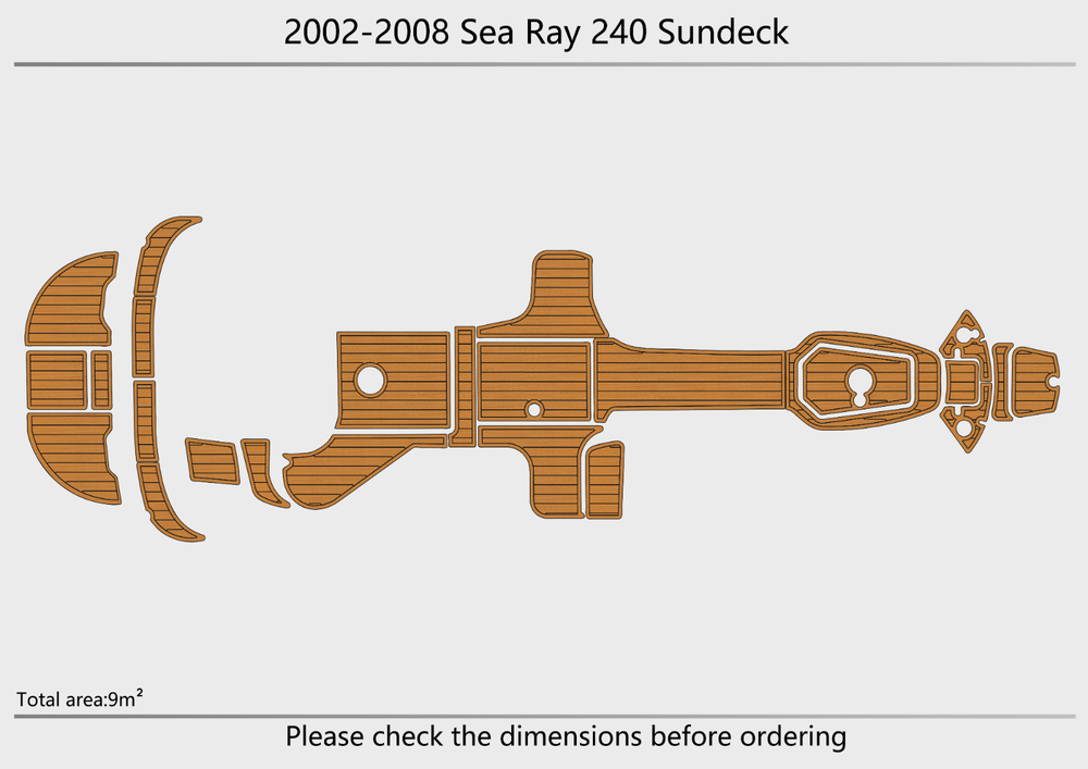 2002-2008 Sea Ray 240 sundeck Cockpit Swim platform 1/4" 6mm EVA faux teak Floor