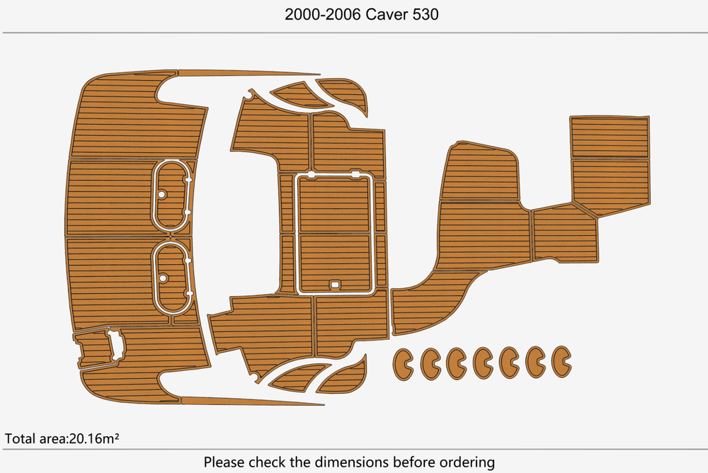 2000-2006 Carver 530 Cockpit Swim platform 1/4"6mm EVA Foam carpet marine floor