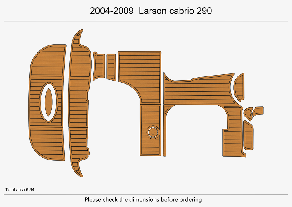 2004-2009 larson cabrio 290 teak deck seadek EVA Foam Boat flooring
