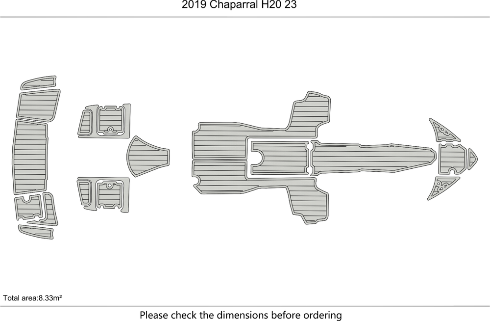 2019 Chaparral H20 23 Cockpit Swim platform bow 1/4"6mm EVA foam floor