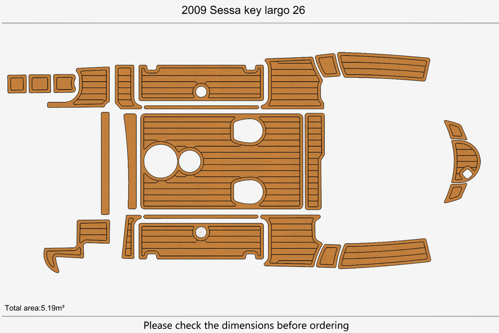 2009 Sessa Key Largo 26 Marine teak deck seadek EVA Foam Boat flooring