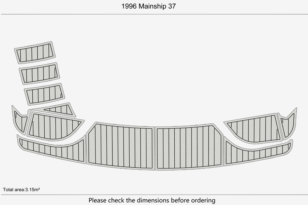 1996 Mainship 37 Cockpit Swim platform 1/4"6mm EVA Foam floor