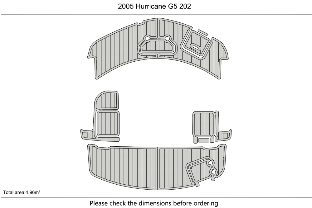 2014 Hurricane 187SS IO Anti-slip mat Custom EVA faux teak marine flooring