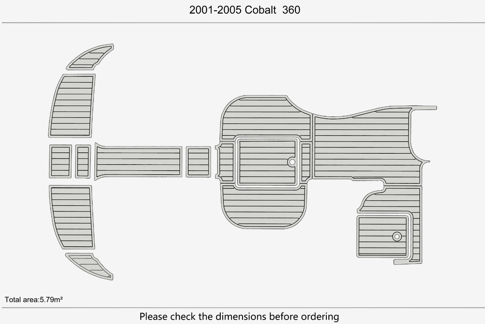 2001-2005 Cobalt 360 Cockpit Swim platform 1/4" 6mm EVA faux faom teak mat floor