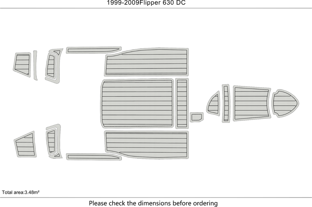1999-2009 Flipper 630 Cockpit Swim platform bow 1/4" 6mm EVA faux foam mat Floor