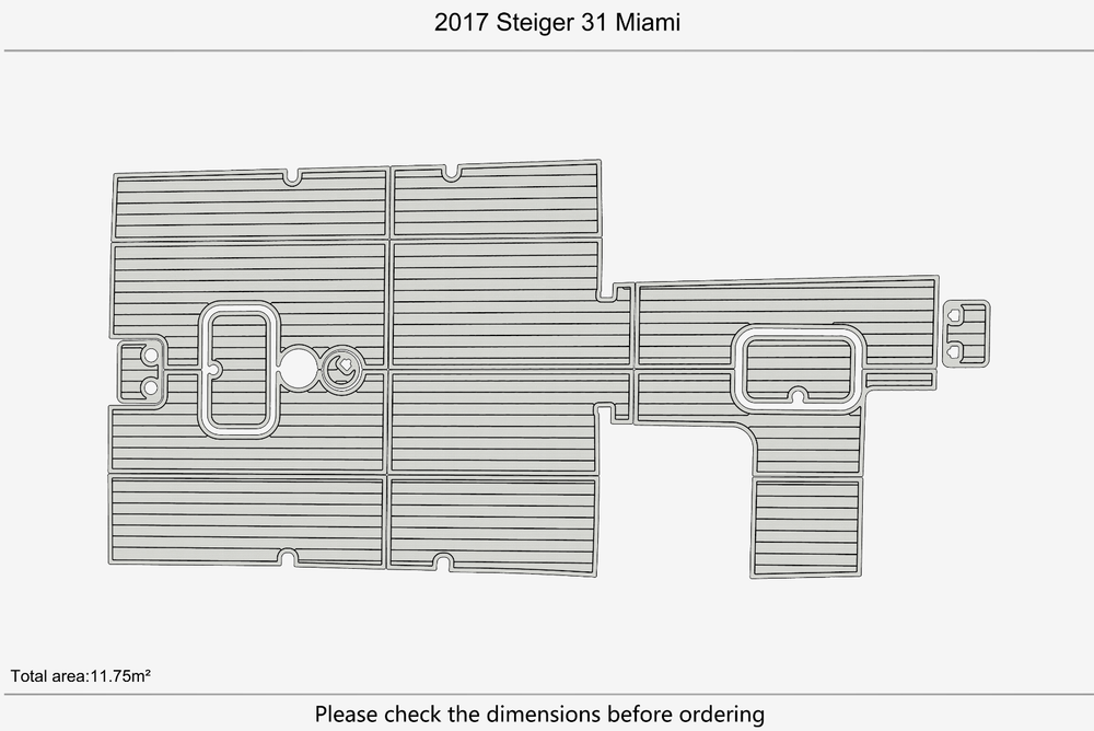 2017 Steiger 31 Miami Marine teak deck seadek EVA Foam Boat flooring