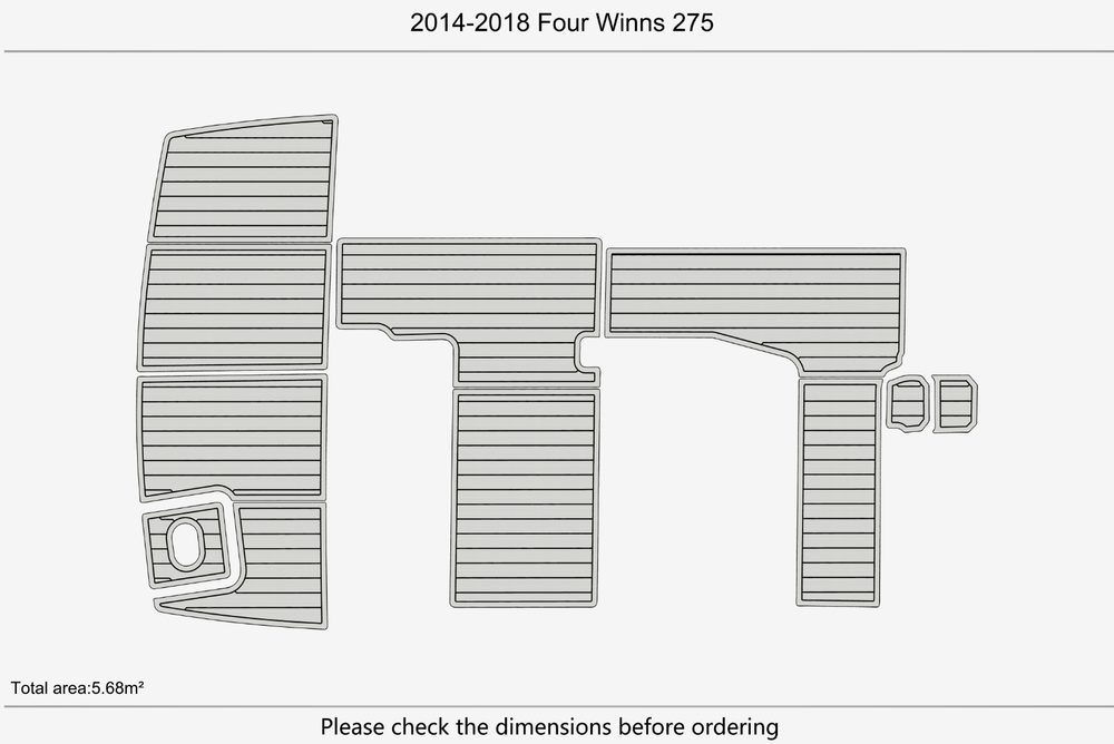 2014-2018 Four Winns 275 Cockpit Swim platform 1/4"6mm EVA Foam carpet floor