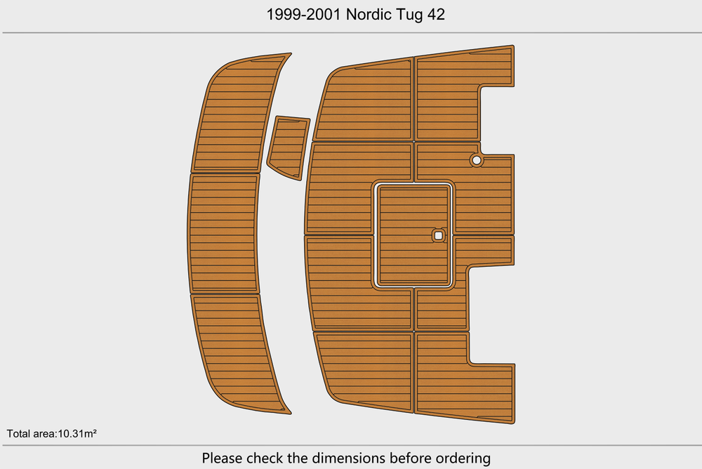 1999-2001 Nordic Tug 42 Cockpit Swim platform 1/4"6mm EVA Foam faux mat floor