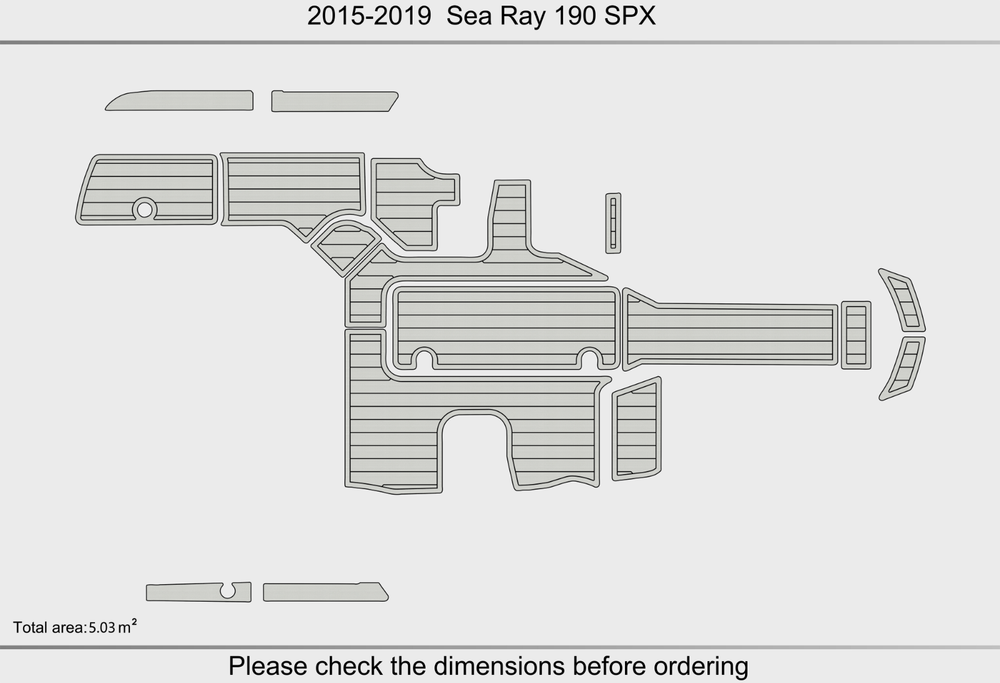 2015-2019 Sea Ray 190 SPX Marine teak deck seadek EVA Foam Boat flooring