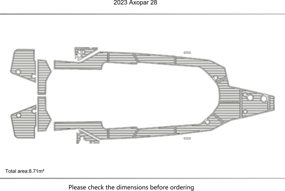 2023 Axopar 28 Cockpit Swim platform bow 1/4"6mm EVA foam faux floor