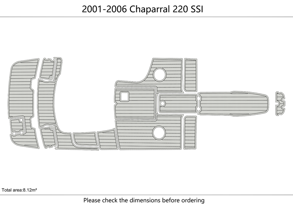 2001-2006 Chaparral 220 SSI Cockpit Swim platform 1/4"6mm EVA floor