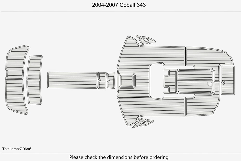 2004-2007 Cobalt 343 Cockpit Swim platform f1/4" 6mm EVA Teak floor