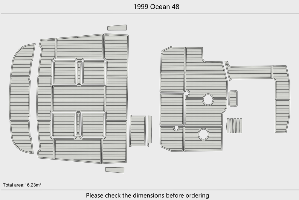 1999 Ocean 48 Cockpit Swim platform 1/4"6mm EVA Foam faux mat floor