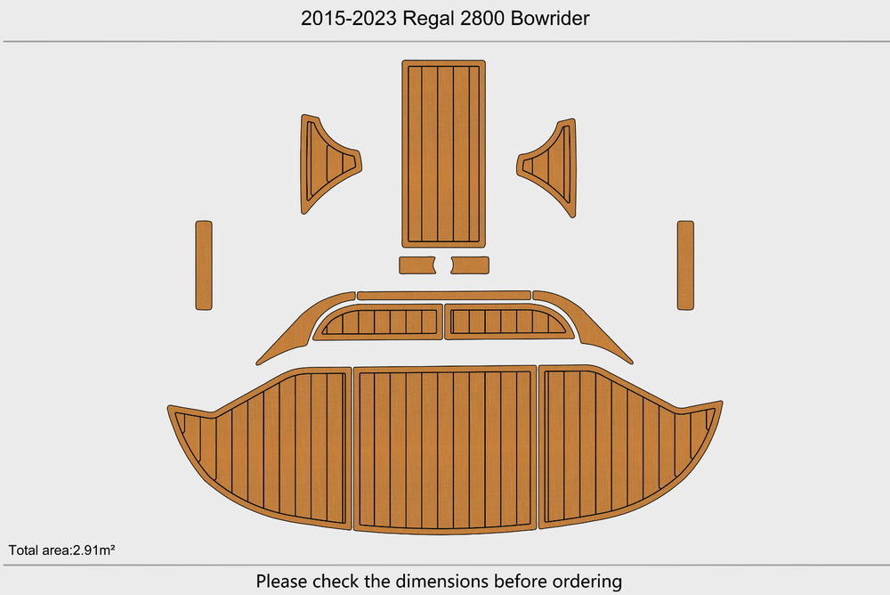 2015-2023 Regal 2800 Bowrider Swim platform 1/4"6mm EVA foam faux teak floor