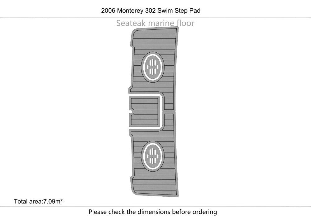 2006 Monterey 302 swim platform 1/4" 6mm EVA Foam FAUX Teak deck floor