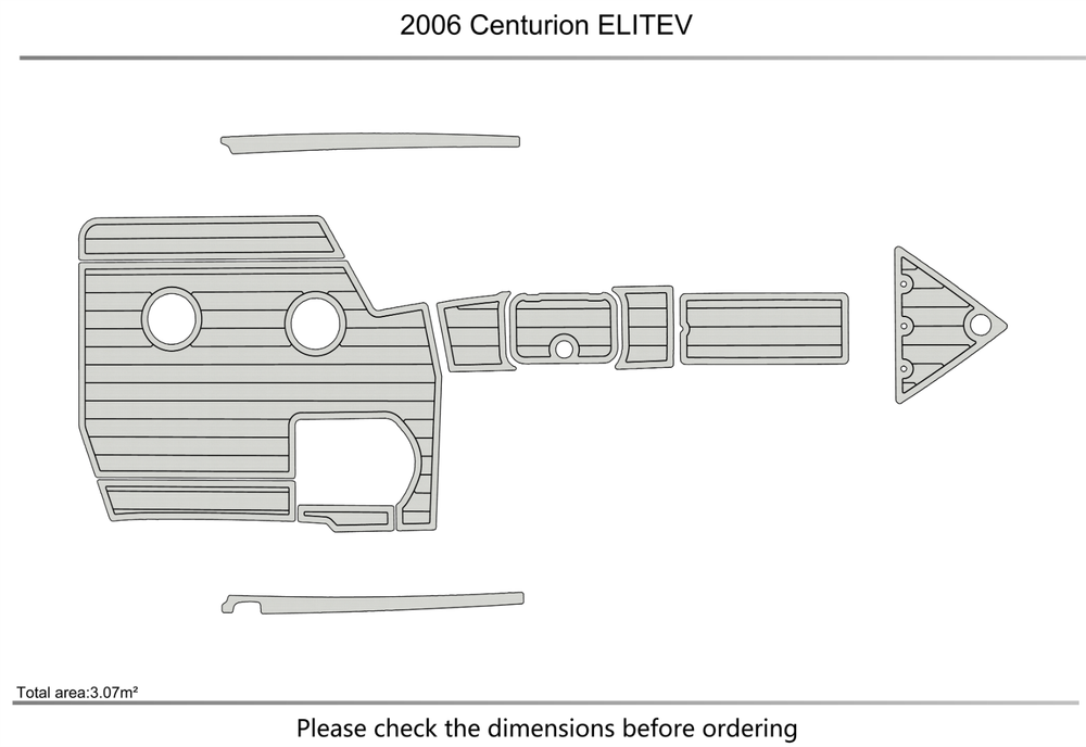 2006 Centurion ELITE V Anti-slip Custom EVA teak marine deck flooring