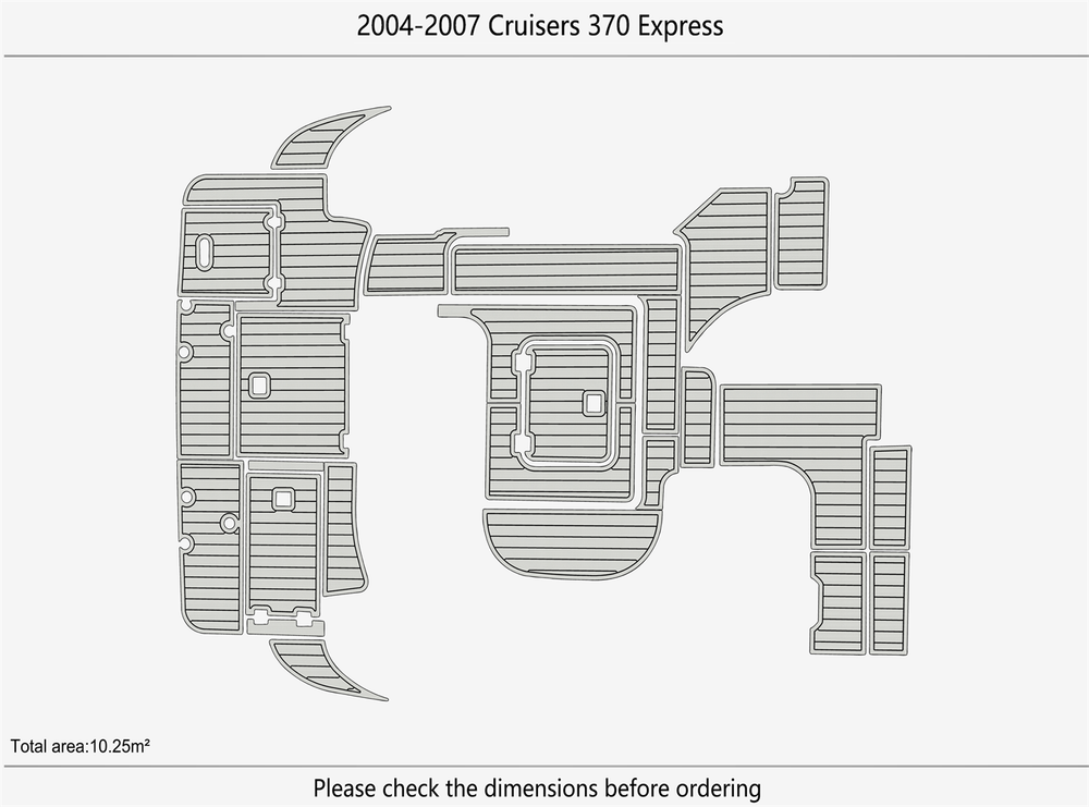 2004-2007 Cruisers 370 Express Marine 1/4"6mm EVA carpet Foam mat faux floor