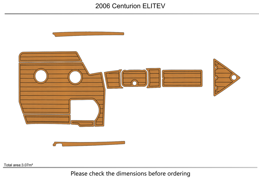 2006 Centurion ELITE V Anti-slip Custom EVA teak marine deck flooring
