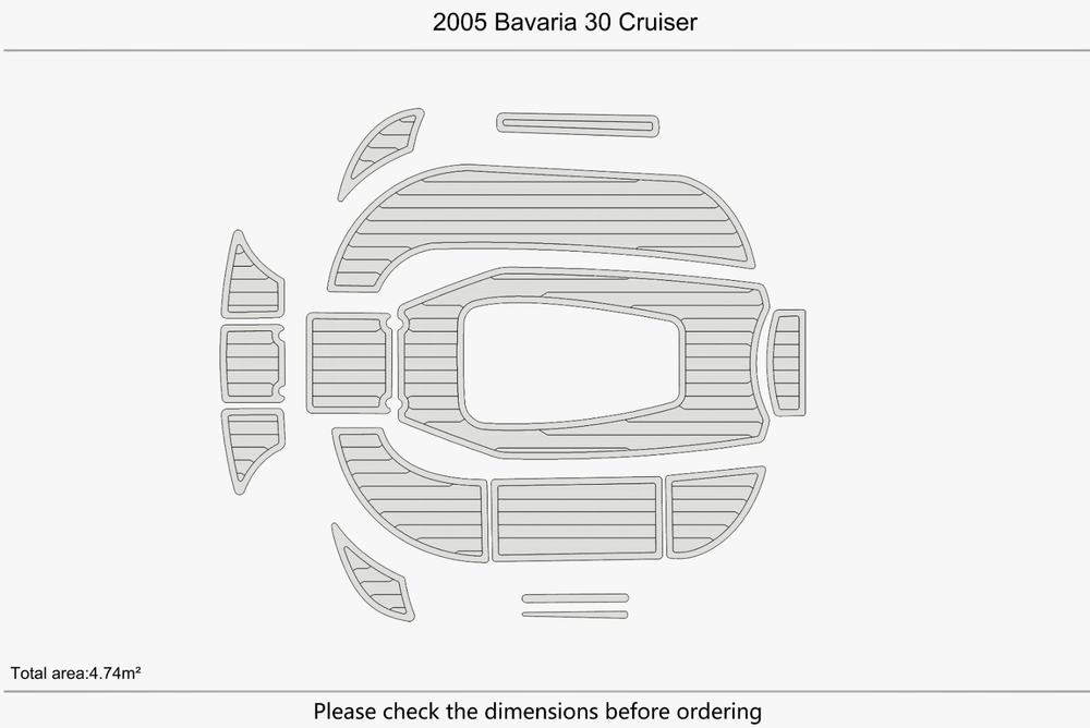 2005 Bavaria 30 Cruiser Anti-slip mat Custom EVA faux teak marine flooring
