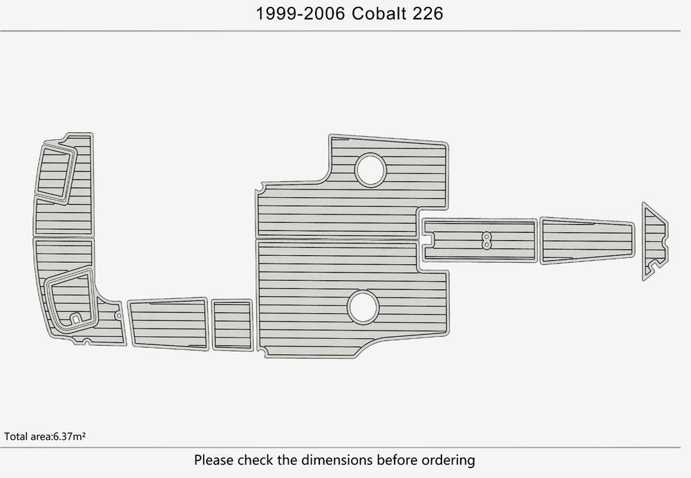 1999-2006 Cobalt 226 Cockpit Swim platform 6mm EVA faux teak foam mat Floor